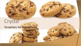  Presentation with chocolate chip cookies - Presentation design featuring crunchy-chocolate-chip-cookies background and a yellow colored foreground