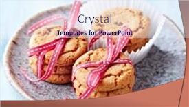  Presentation with pink ribbon - Amazing presentation theme having crunchy cookies tied with pink ribbon backdrop and a sky blue colored foreground