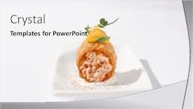  Presentation with appetizers - Presentation with crunchy-crabmeat-cannoli and a white colored foreground