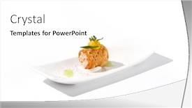  Presentation with appetizers - Presentation having crunchy-crabmeat-cannoli and a white colored foreground