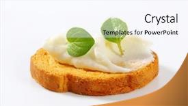  Presentation with cracker - Audience pleasing slide deck consisting of special bread - crunchy cracker with cheese backdrop and a pink colored foreground