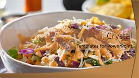  Presentation with salad dressing - Presentation theme enhanced with crunchy-mexican-salad-with-multi background and a coral colored foreground