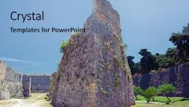  Presentation with old - PPT theme having crusade - fortifications of the old town background and a light blue colored foreground