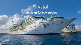  Presentation with ocean ship - Theme with cruse ship ocean sea luxury background and a teal colored foreground
