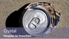  Presentation with tab - Presentation theme enhanced with crushed-aluminum-can-for-drink background and a  colored foreground