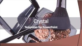  Presentation with brush - PPT layouts having crushed-compact-eyeshadows-with-brush background and a dark gray colored foreground