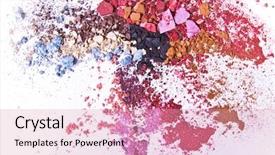  Presentation with maroon and white - Colorful PPT theme enhanced with crushed eyeshadow on white background backdrop and a coral colored foreground