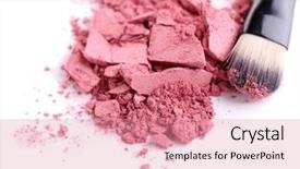  Presentation with brush - Amazing presentation theme having crushed eyeshadow with brush isolated backdrop and a coral colored foreground