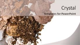  Presentation with background - Colorful presentation design enhanced with crushed eyeshadows isolated on white backdrop and a soft green colored foreground