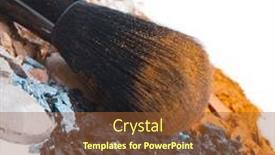  Presentation with brush - Theme featuring crushed-eyeshadows-with-brush-isolated background and a  colored foreground
