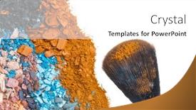  Presentation with brush - Presentation theme enhanced with crushed-eyeshadows-with-brush-isolated background and a white colored foreground