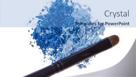  Presentation with brush - Slide set featuring crushed-eyeshadows-with-brush-isolated background and a teal colored foreground