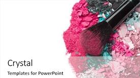  Presentation with brush - Beautiful PPT layouts featuring crushed eyeshadows with brush isolated backdrop and a white colored foreground