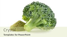  Presentation with freeze - Theme enhanced with crushed-freeze-broccoli-with-powder background and a soft green colored foreground