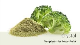  Presentation with indian food chicken curry powder - Presentation enhanced with crushed-freeze-broccoli-with-powder background and a yellow colored foreground