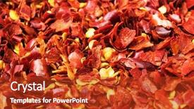  Presentation with pepper - Theme having crushed-red-pepper-close-up background and a crimson colored foreground