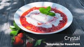  Presentation with strawberries - PPT theme enhanced with crushed-strawberries-with-sugar background and a  colored foreground