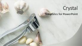  Presentation with press - Cool new PPT layouts with crusher plant - garlic and garlic press backdrop and a light gray colored foreground