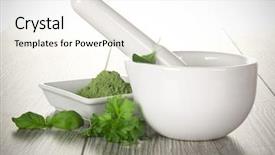  Presentation with mortar - Colorful PPT layouts enhanced with crusher plant - mortar with fresh herbs backdrop and a  colored foreground
