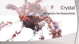  Presentation with crushing - Slide set having crushing - colorful crushed eyeshadows isolated background and a sky blue colored foreground