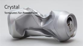  Presentation with casting aluminum - PPT theme with crushing - crushed aluminum can background and a  colored foreground