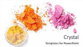  Presentation with crushing - PPT theme enhanced with crushing - crushed eye shadow isolated background and a white colored foreground