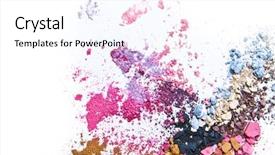  Presentation with crushing - Cool new slide set with crushing - crushed eyeshadow on white background backdrop and a white colored foreground