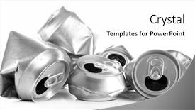  Presentation with beer - Presentation design enhanced with crushing - crushed metal beer cans isolated background and a white colored foreground