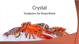  Presentation with crushing - Amazing PPT layouts having crushing - fresh tasty seafood served backdrop and a white colored foreground