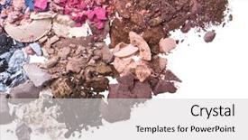  Presentation with multicolor - Slide set having crushing - multicolor crushed eyeshadows isolated background and a light gray colored foreground