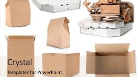  Presentation with recycling paper - Colorful PPT theme enhanced with crushing - paper garbage on white background backdrop and a coral colored foreground