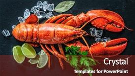  Presentation with crustacean - Beautiful PPT theme featuring crustacean - top view of whole red backdrop and a tawny brown colored foreground