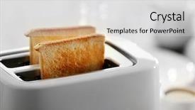  Presentation with april showers close up - Slide deck enhanced with crusty toasts in the toaster background and a light gray colored foreground
