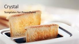  Presentation with close up puff pastry - Slide set enhanced with crusty toasts in the toaster background and a lemonade colored foreground