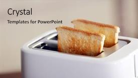  Presentation with luxury nature couple - Beautiful slide set featuring crusty toasts in the toaster backdrop and a soft green colored foreground
