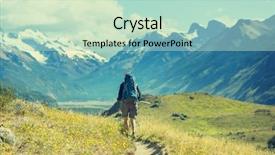  Presentation with hike forest - Amazing PPT theme having cruz - hike in patagonia backdrop and a  colored foreground