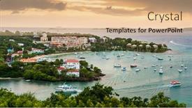  Presentation with virgin islands - Colorful theme enhanced with cruz-bay-st-john-united backdrop and a coral colored foreground
