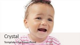  Presentation with baby clothes - Cool new PPT theme with cry babys - cute little baby in striped backdrop and a soft green colored foreground