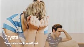  Presentation with woman crying - Cool new slide set with crying and man takes offense backdrop and a coral colored foreground