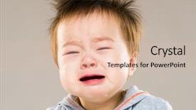  Presentation with baby crying - Slide set enhanced with crying asian baby boy background and a lemonade colored foreground