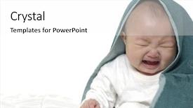  Presentation with crying baby - Slides consisting of crying baby girl in towel background and a white colored foreground