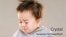  Presentation with anger baby - Colorful presentation theme enhanced with anger temper - crying baby backdrop and a soft green colored foreground