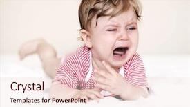  Presentation with baby crying - Slide deck having crying baby background and a lemonade colored foreground