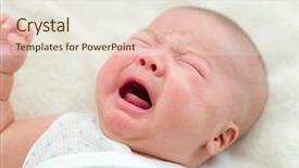  Presentation with crying baby - Colorful PPT theme enhanced with crying baby backdrop and a sky blue colored foreground