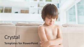  Presentation with upset - Slide deck consisting of crying child - angry upset toddler boy background and a coral colored foreground