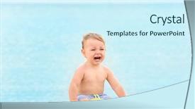  Presentation with crying - Presentation design enhanced with crying child - cute little boy with inflatable background and a  colored foreground