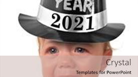  Presentation with baby crying - Colorful slide set enhanced with crying-happy-new-year-baby backdrop and a mint green colored foreground