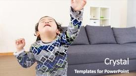  Presentation with baby - Colorful PPT theme enhanced with crying kid - baby boy begging for something backdrop and a gray colored foreground