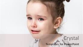  Presentation with sad girl dark - Beautiful slide set featuring crying-little-girl-upset-kid backdrop and a soft green colored foreground
