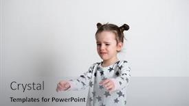  Presentation with sad girl - Audience pleasing presentation design consisting of crying-little-girl-upset-kid backdrop and a light gray colored foreground